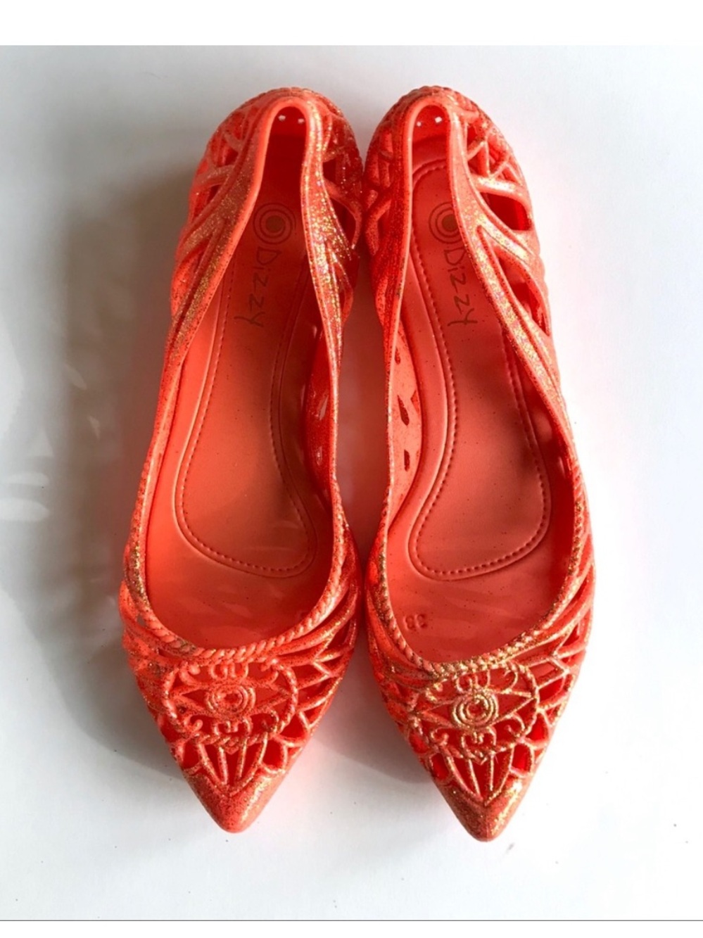 🆕 NWT Dizzy Jelly Flats (Tangerine)